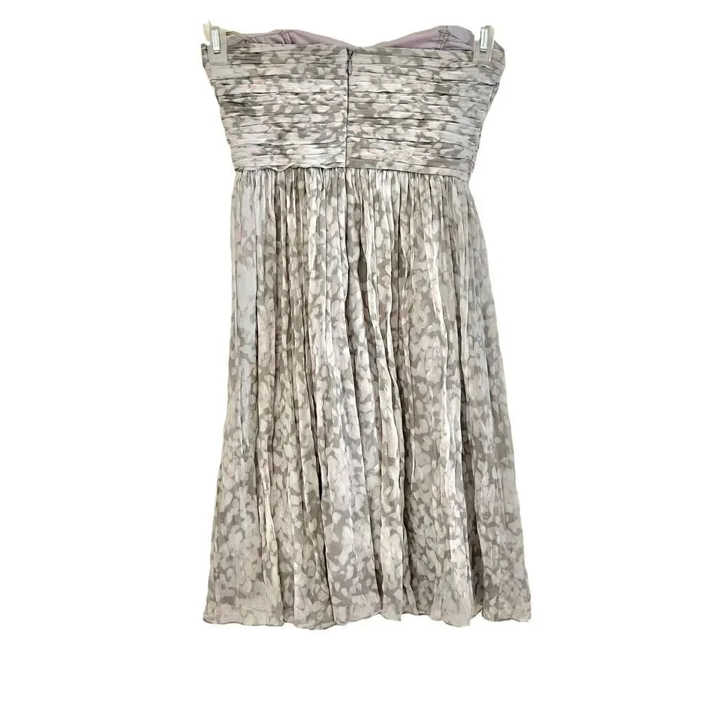 J.Crew Delia Dress Sz 00 Silk Strapless Sweetheart Wedding Guest Cocktail Bride